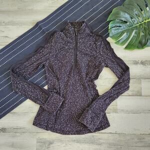 Lululemon Run Briskly 1/2 Zip Long Sleeve Pullover Black White Size 4